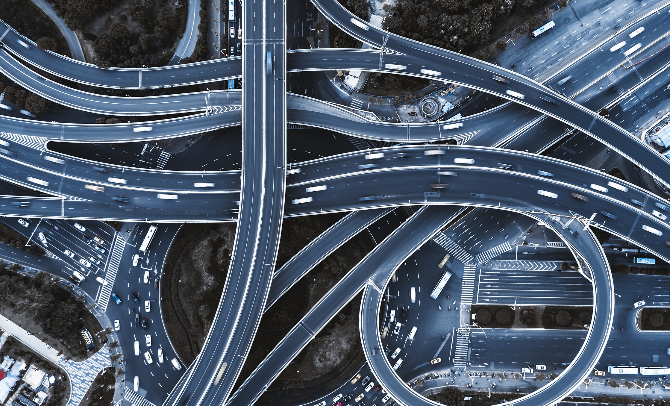 a aerial view of a highway