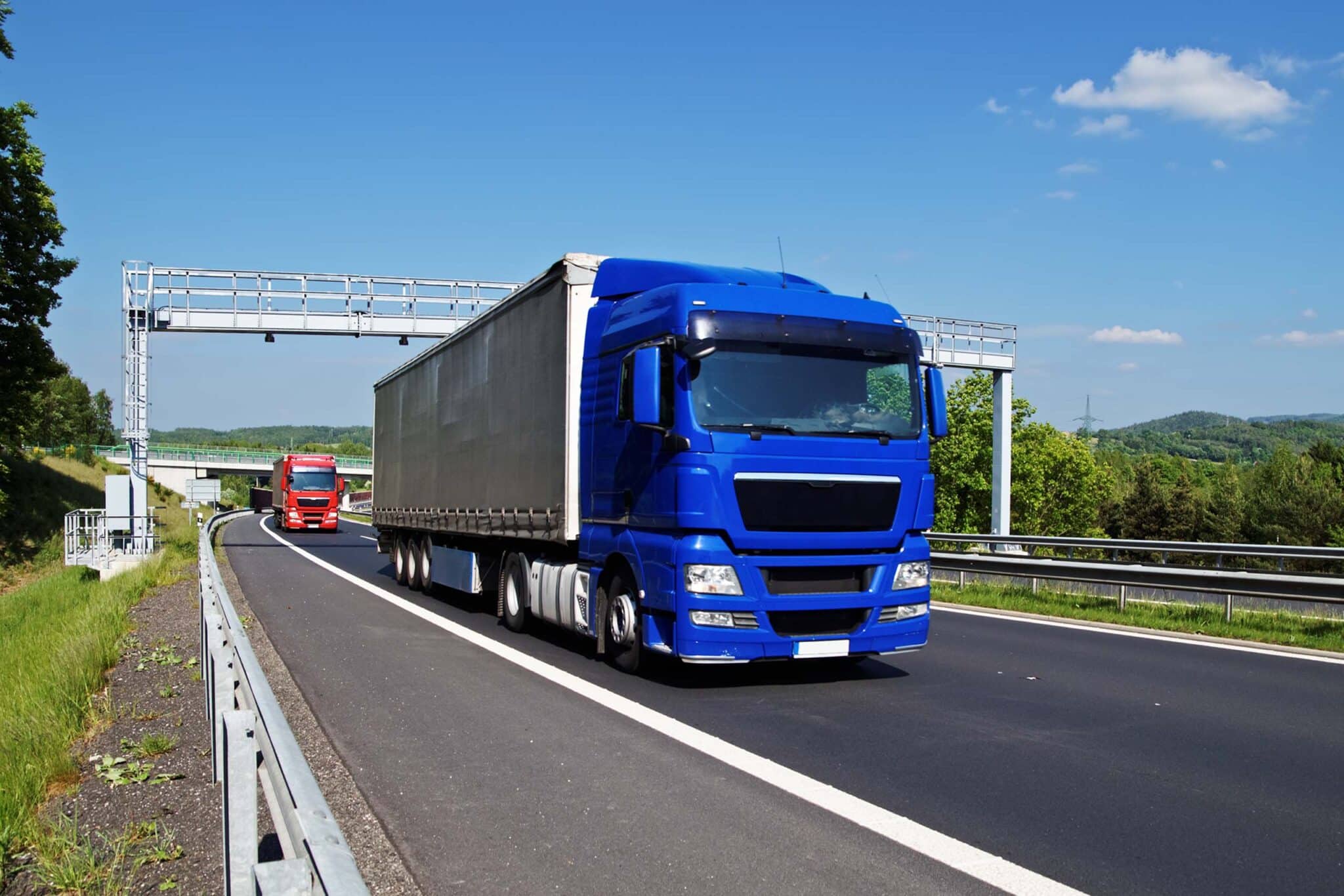 truck going through toll gate