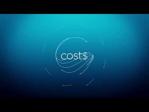 a blue background with white lines and dots