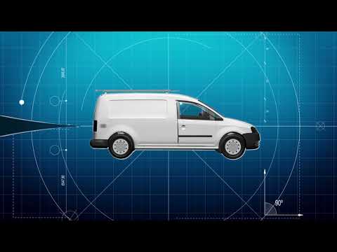 a white van with blue background