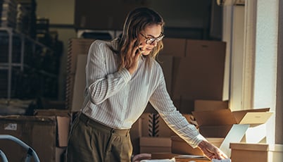 a woman talking on the phone