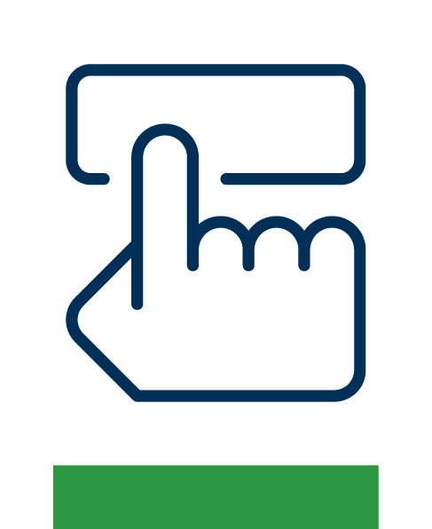 A finger pressing a button