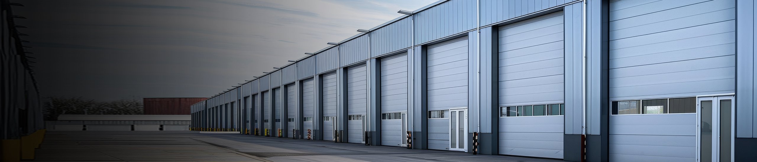 a building with doors and windows