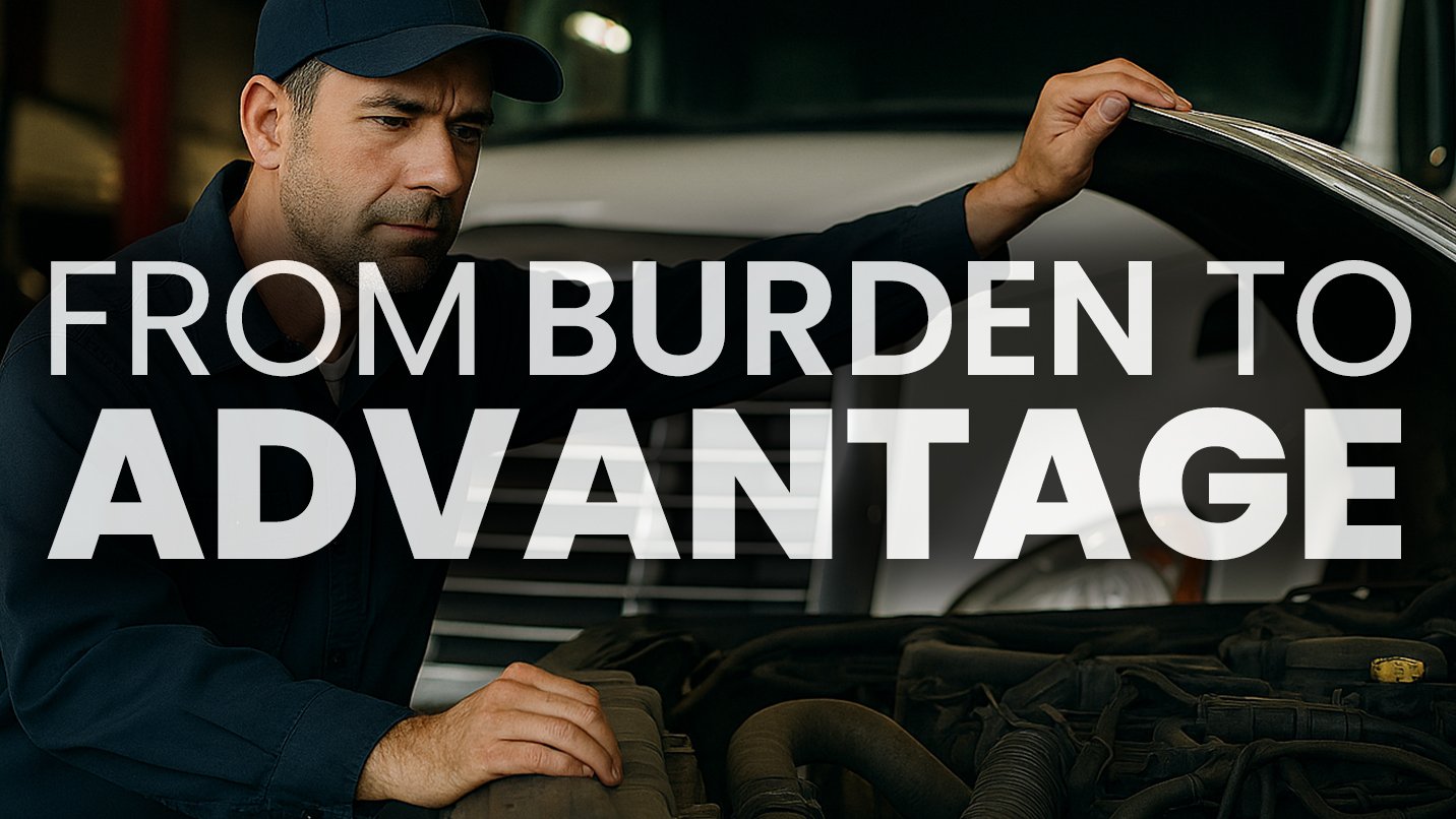 Mechanic working on vehicle engine