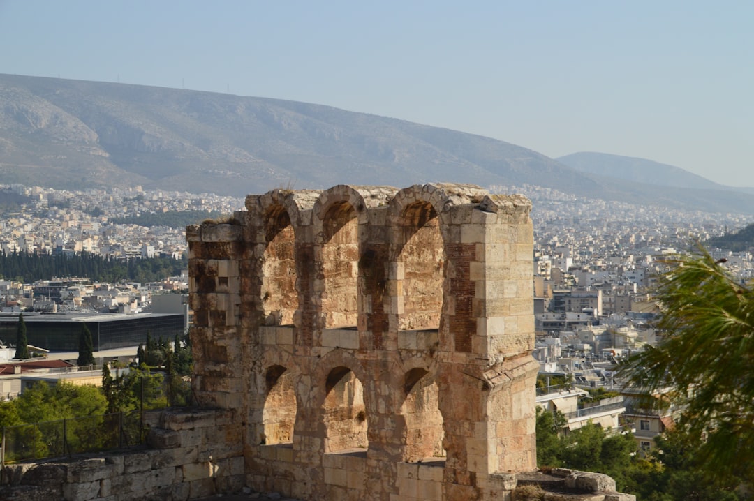 The Acropolis overlooking the city of Athens at sunset