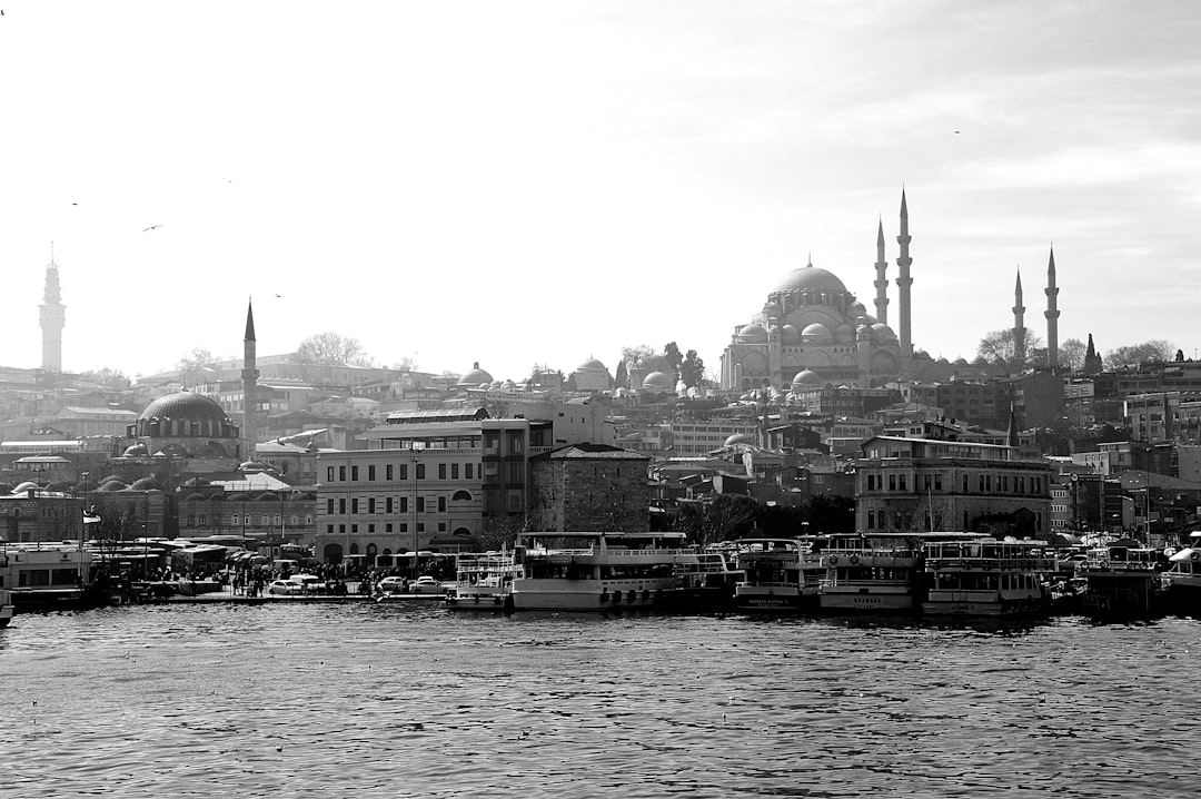 Traditional Turkish tea served in a tea garden overlooking the Bosphorus