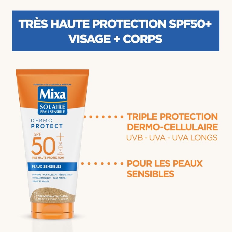 Dermo Protect Lait Solaire Peaux Sensibles SPF50+ - Image 2