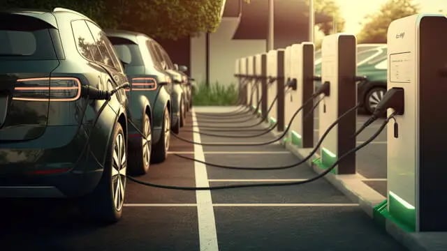 Voitures électriques en charge