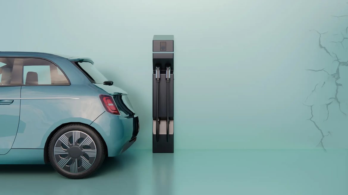 Borne de recharge électrique moderne installée dans un espace public