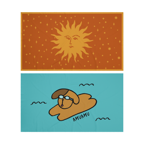 비치 타올위에 인쇄된 이미지