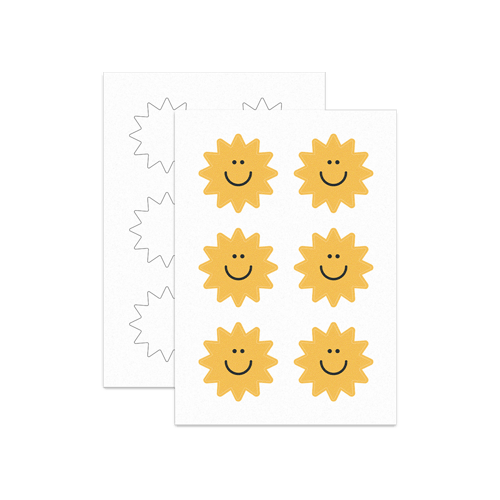 별 패브릭 판 스티커위에 인쇄된 이미지