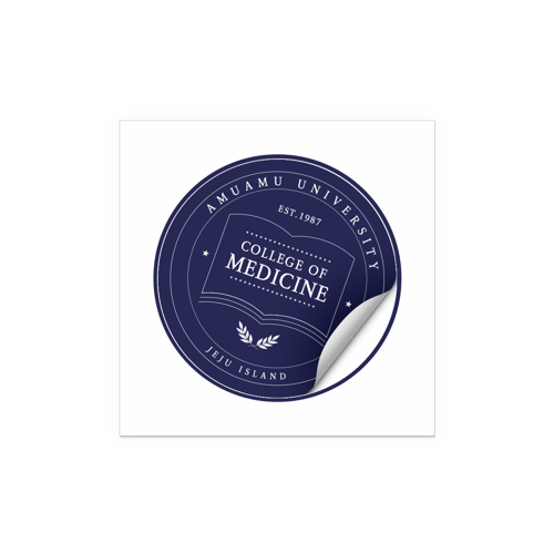 원형 싱글 스티커위에 인쇄된 이미지