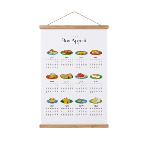 우드 행잉 연간 캘린더 (A2) (1장)위에 인쇄된 이미지