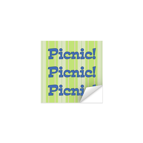 네모 싱글 스티커위에 인쇄된 이미지