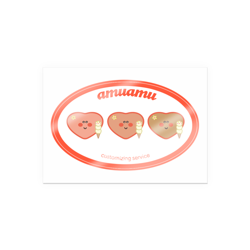 타원 투명 스티커위에 인쇄된 이미지