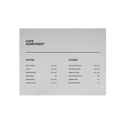 메탈 메뉴판 (10x8 inch) (가로)위에 인쇄된 이미지