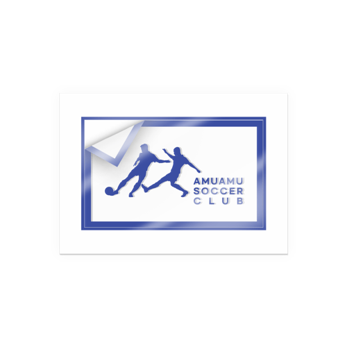 직사각형 투명 스티커위에 인쇄된 이미지