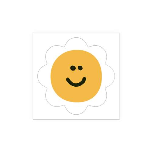 꽃 싱글 스티커위에 인쇄된 이미지