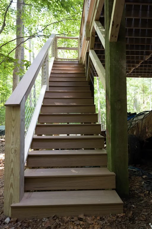 Finished deck steps.