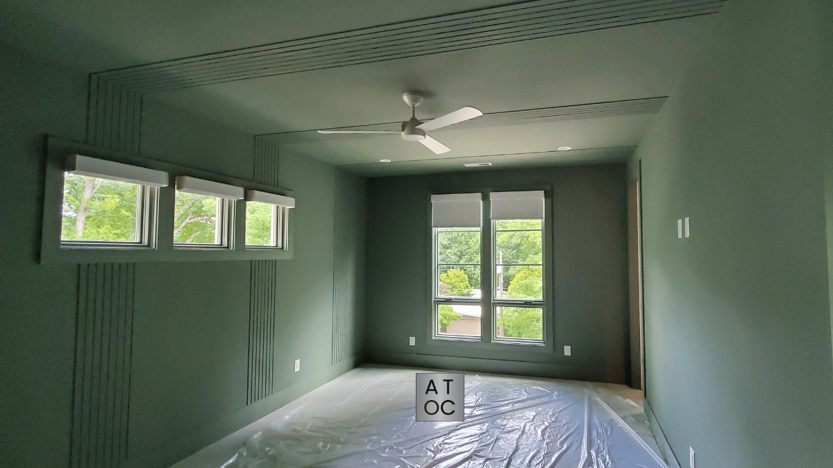 Ceiling-Walls-Trim-Painted-Green