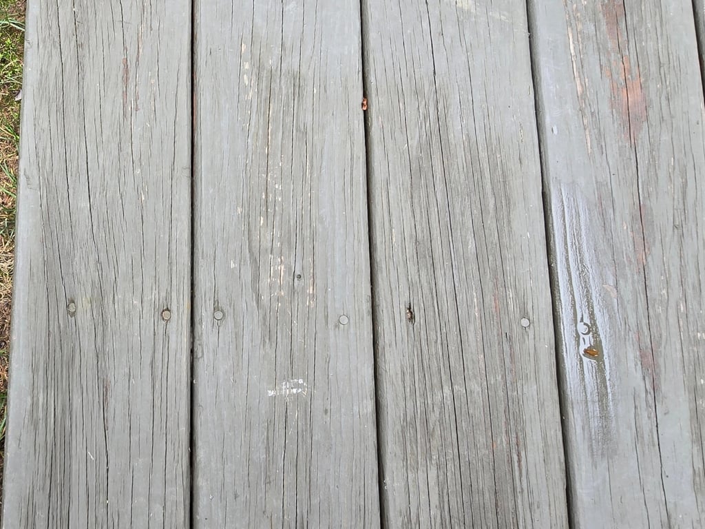 Treated deck floor cracks.