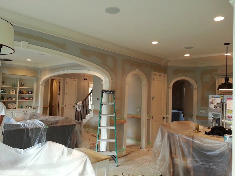 Interior wall sanding, patching, and painting. 

