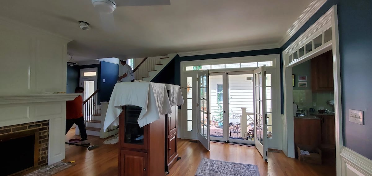 Extremely detailed custom interior wall and trim painting by A Touch of Color Painting & General Contracting.