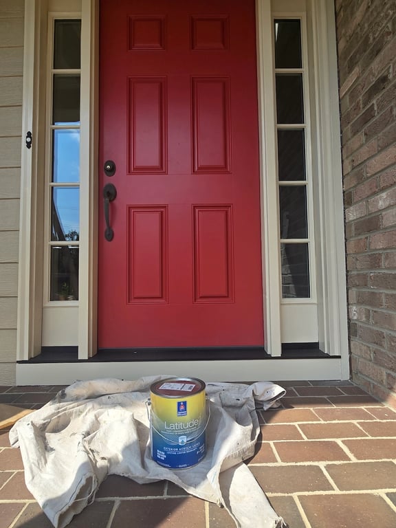 Red Bay front door after completion.