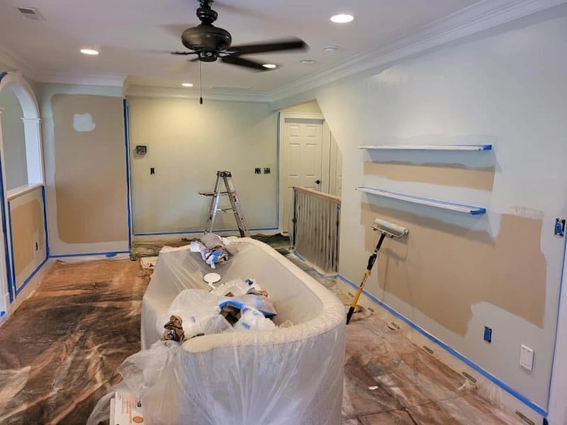 Floor covering and furniture protection during painting.
