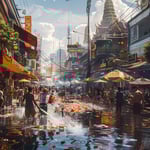 Bangkok's Songkran Festival Sees Surge in Waste: Chadchart Sittipunt Leads Post-Celebration Clean-Up image-587