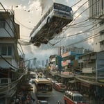 Bus No. 167's Unforgettable Aerial Adventure in Bangkok: A High-Wire Drama on Taksin Road image