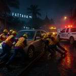 Pattaya Rescue: Saman Drives Onto Railway Tracks While Intoxicated image