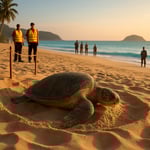 Green Sea Turtle Nesting at Karon Beach, Phuket image