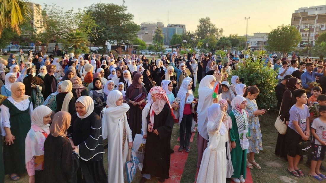 صور: أطفال الأعظمية يرسلون عناقاً إلى غزة.. أعلام فلسطين ترفرف في “النعمان”