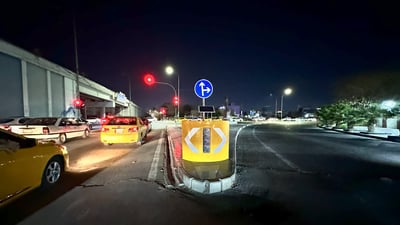 صور ليلية من شوارع كركوك: العلامات المرورية بالطاقة الشمسية بدأت تعمل