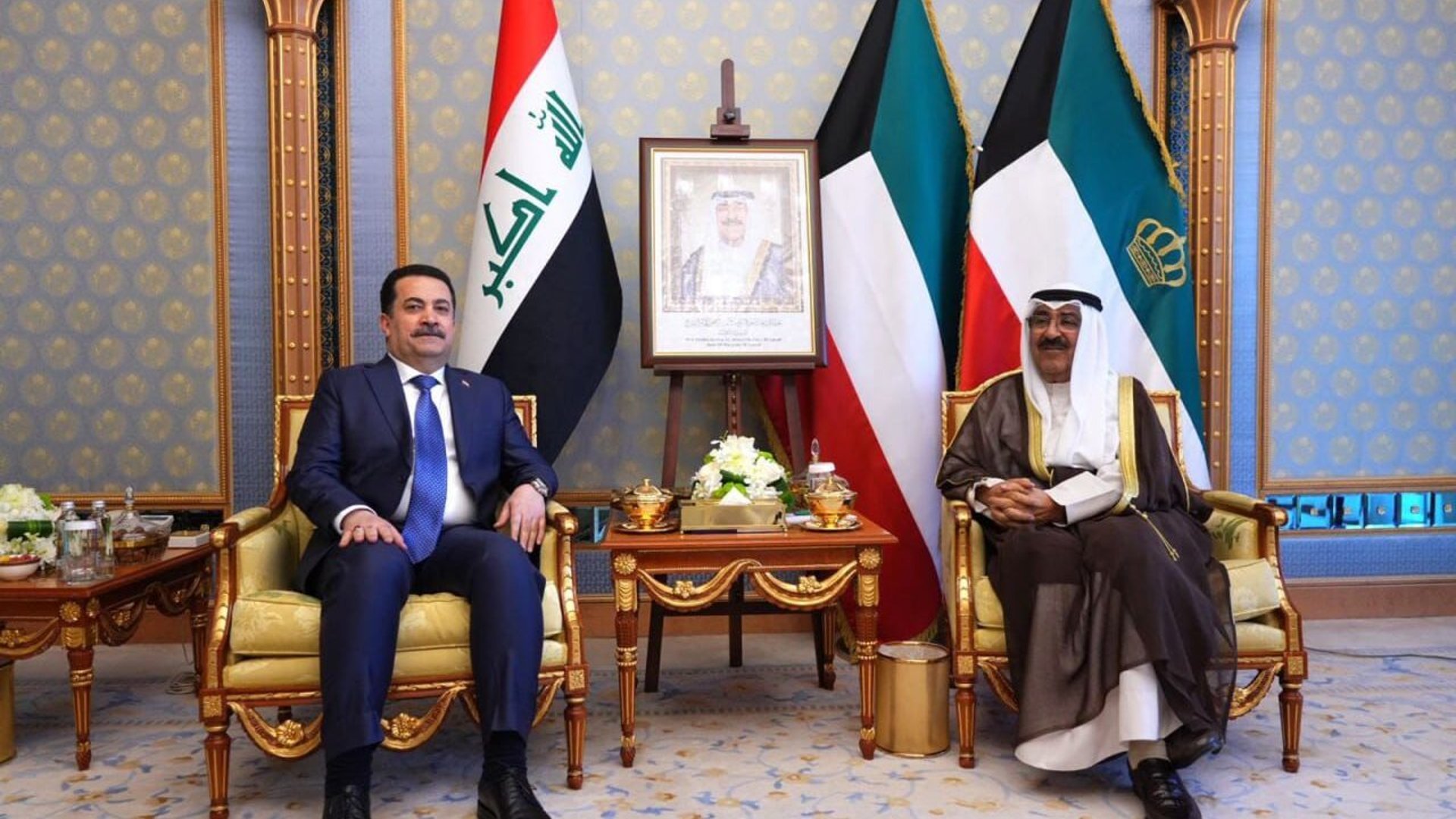 السوداني يبحث مع أمير الكويت حسن الجوار والاحترام المتبادل بين البلدين