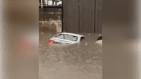 فيديو: الفيضانات تغرق سيارات قرب جسر 