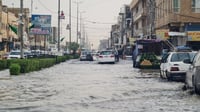 صور من السماوة اليوم: الأمطار أغرقت شوارع حي الصدر والض...