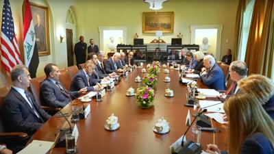 فيديو: من داخل قاعة اجتماع السوداني مع بايدن وكبار مسؤولي أميركا
