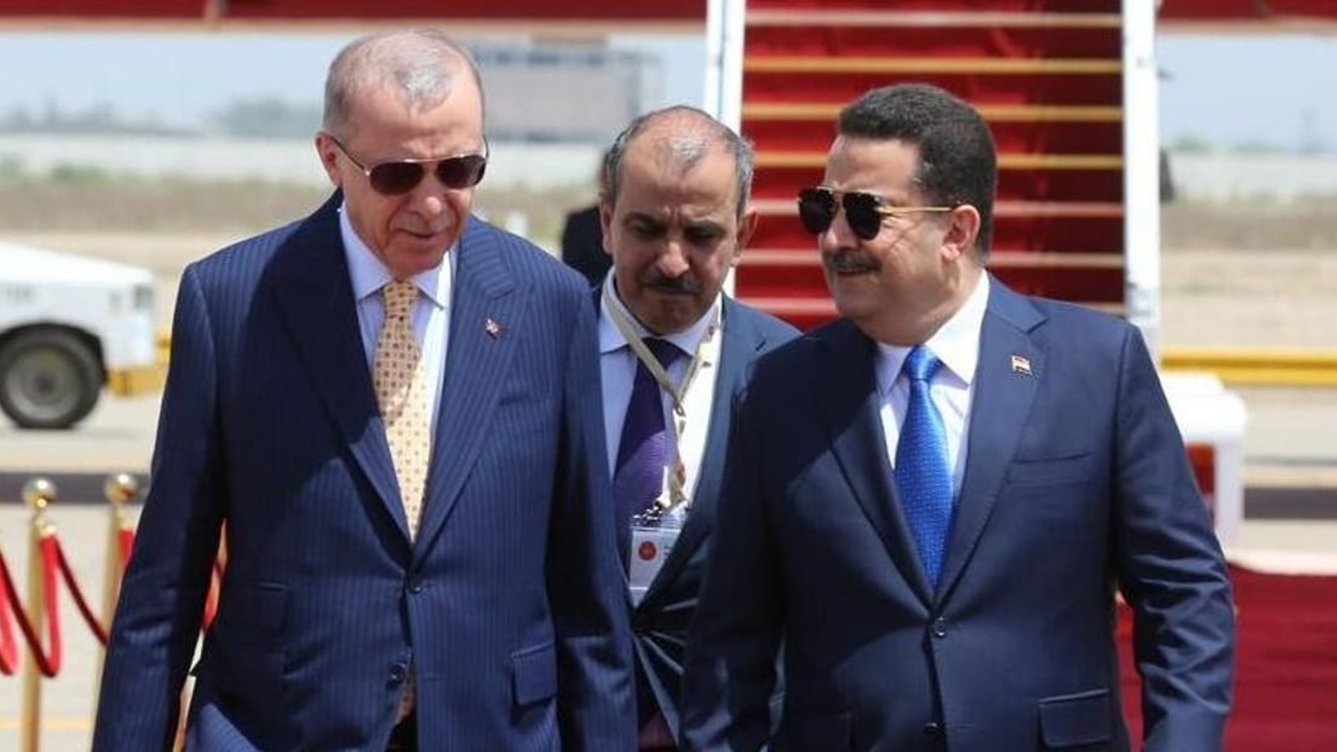 Turkish President Recep Tayyip Erdogan arrives in Baghdad for official state visit