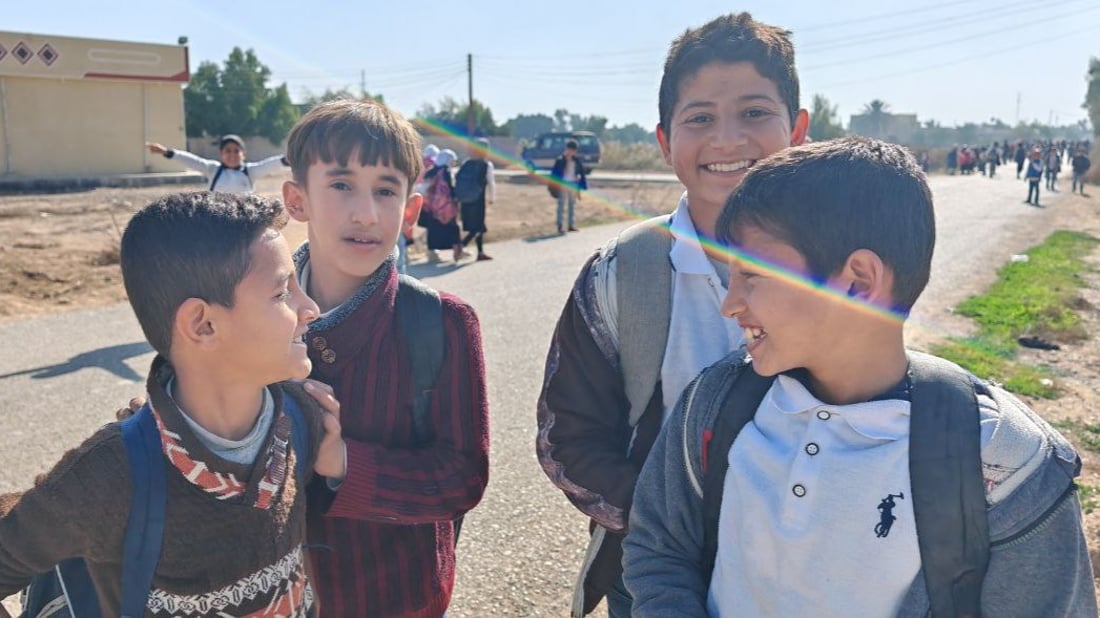 Kids in agricultural communities travel long and unsafe roads to get to school east of Baghdad