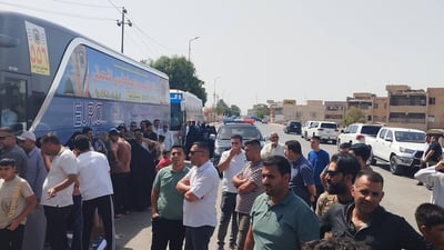 صور: 13 قافلة حجيج من واسط تتجمع في كربلاء قبل العبور إلى الأراضي السعودية