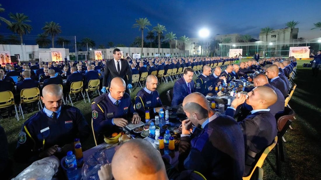 السوداني يشارك طلاب كلية الشرطة مائدة إفطار شهر رمضان