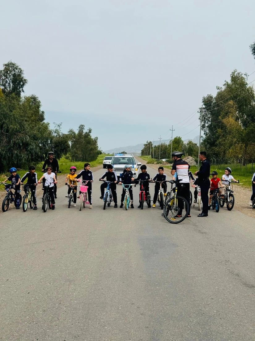 صور: ماراثون دراجات للأطفال في السليمانية بإشراف شرطة المرور