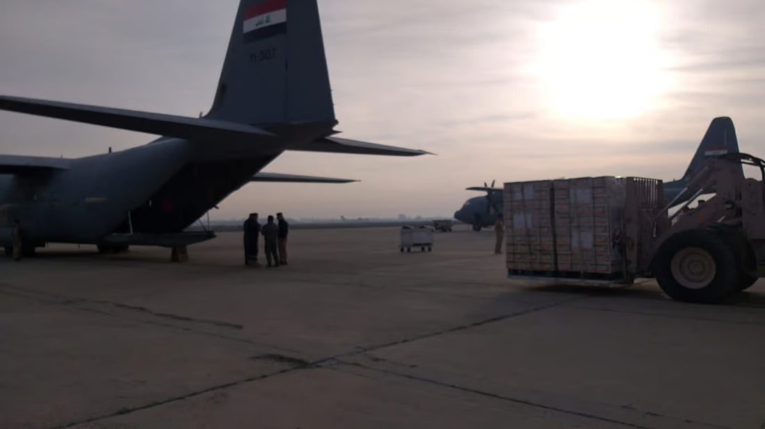 Iraqi Red Crescent Society sends 25 tons of aid to Gaza via Egyptian air force