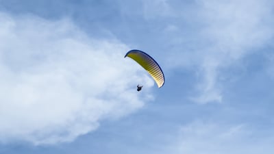 Paraglider takes flight over Sinjar