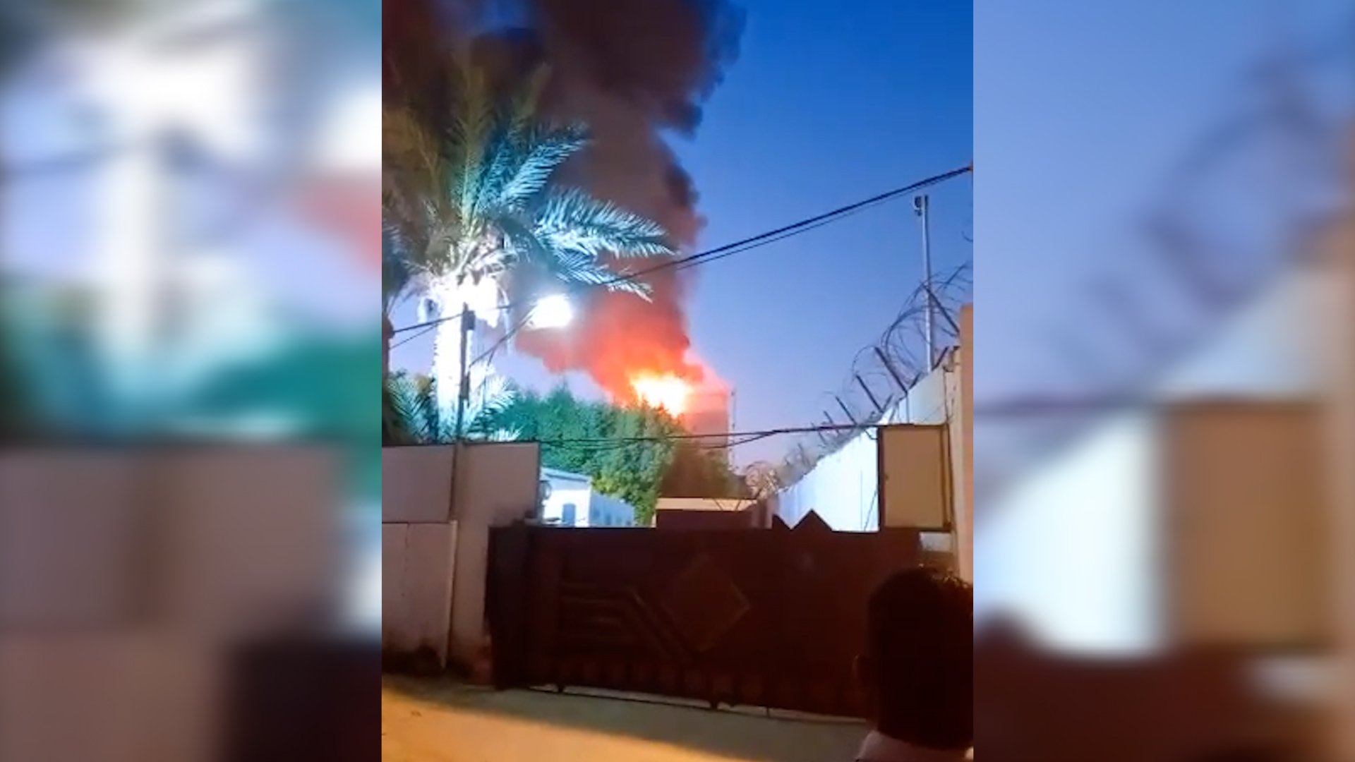 فيديو: أعمدة الدخان تتصاعد من المنطقة الخضراء.. حريق في شركة مجاورة لسفارة هولندا