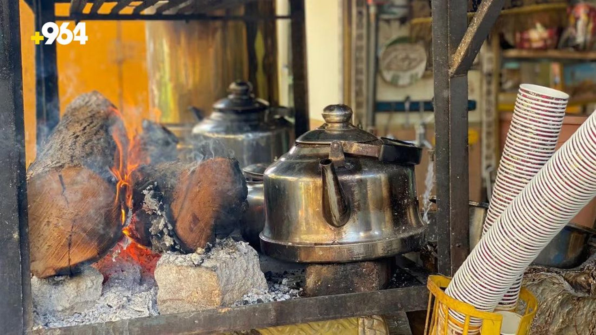 Chai Khana caf in old Karbala serves tea on wood
