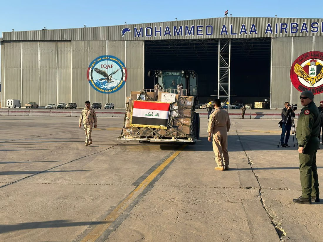 Iraqi military aircraft transport 16-tons of medical aid to Gaza
