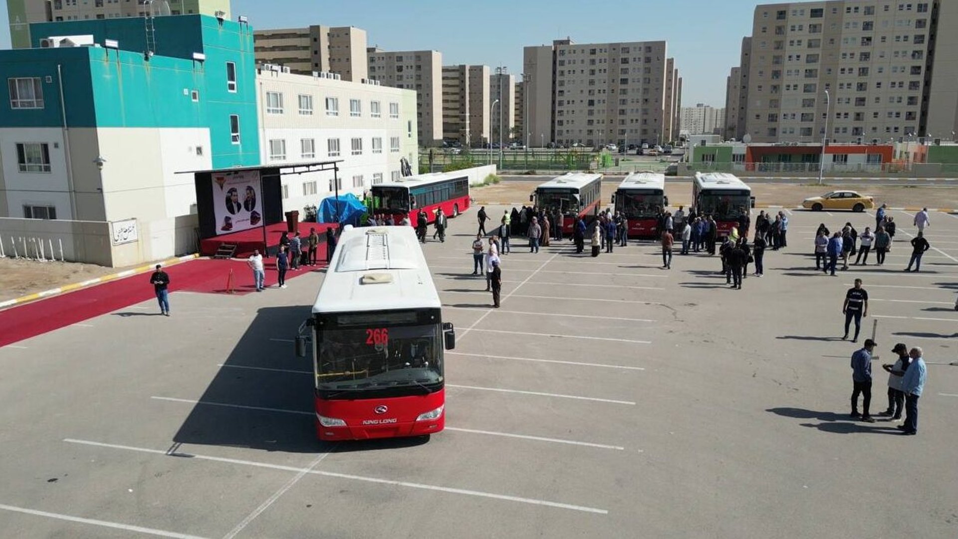 من بسماية إلى باب المعظم.. صور من افتتاح باص المسافرين الجديد في بغداد